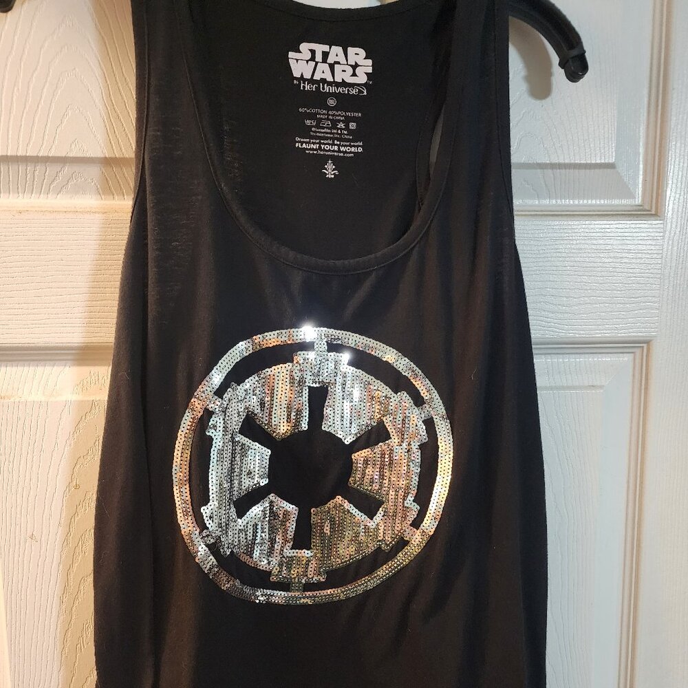 Her Universe Star Wars Emperial Dark Side sequined symbol tank top -  XXL.